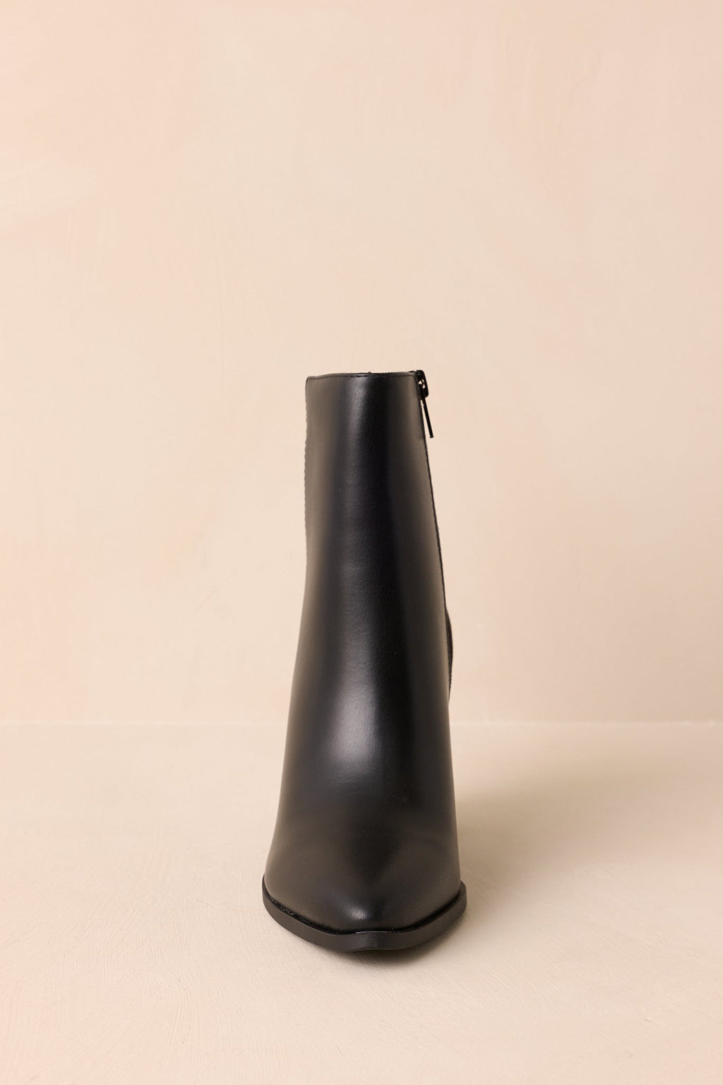 Stand Corrected Black Faux Leather Suede Ankle Boots