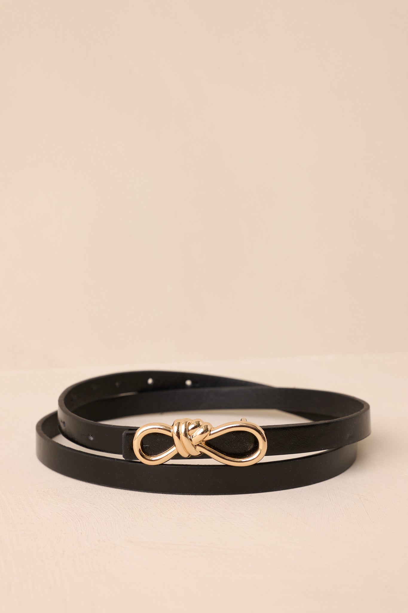 Roped In Black Faux Leather Belt