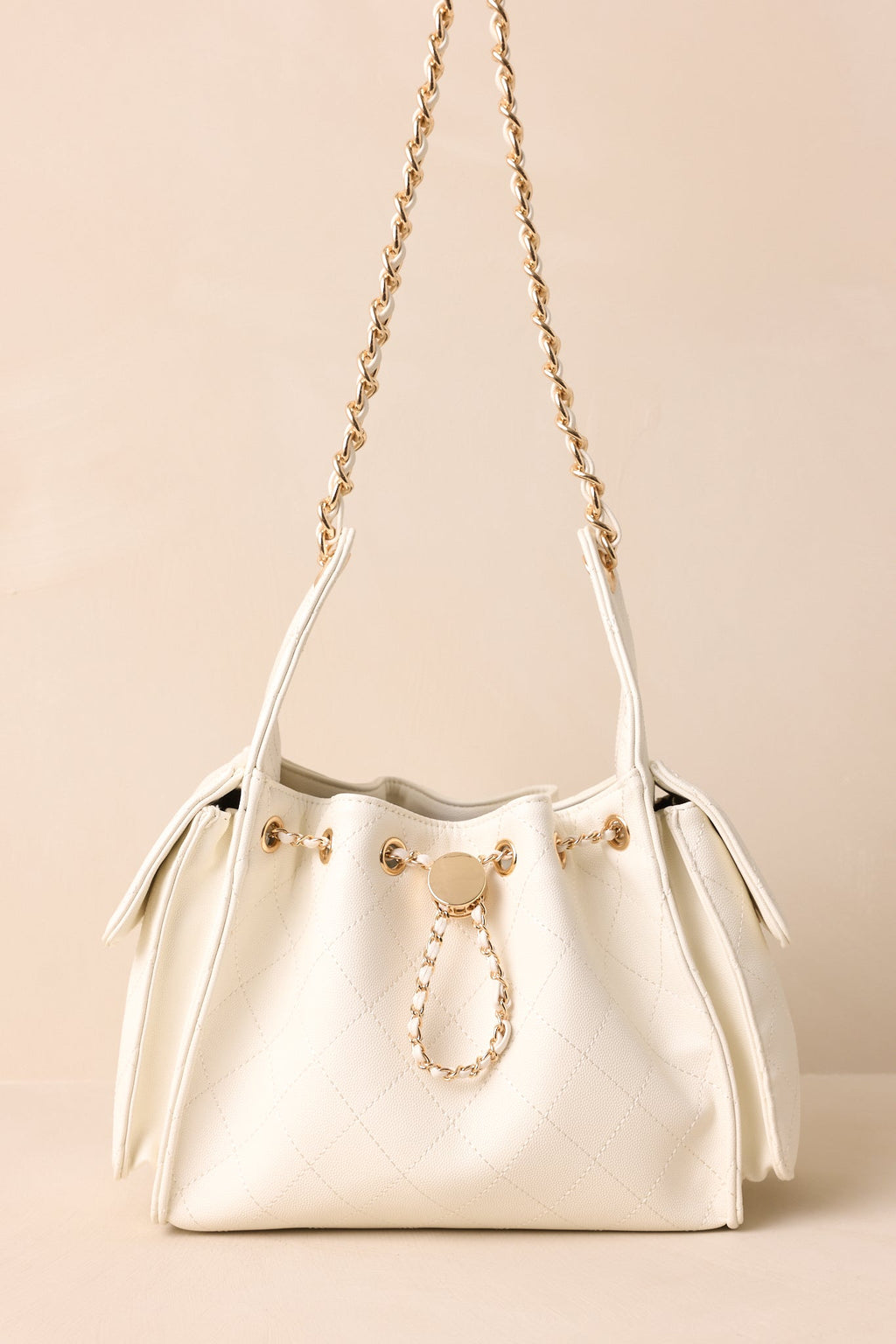 Promise Me Forever White Quilted Faux Leather Purse