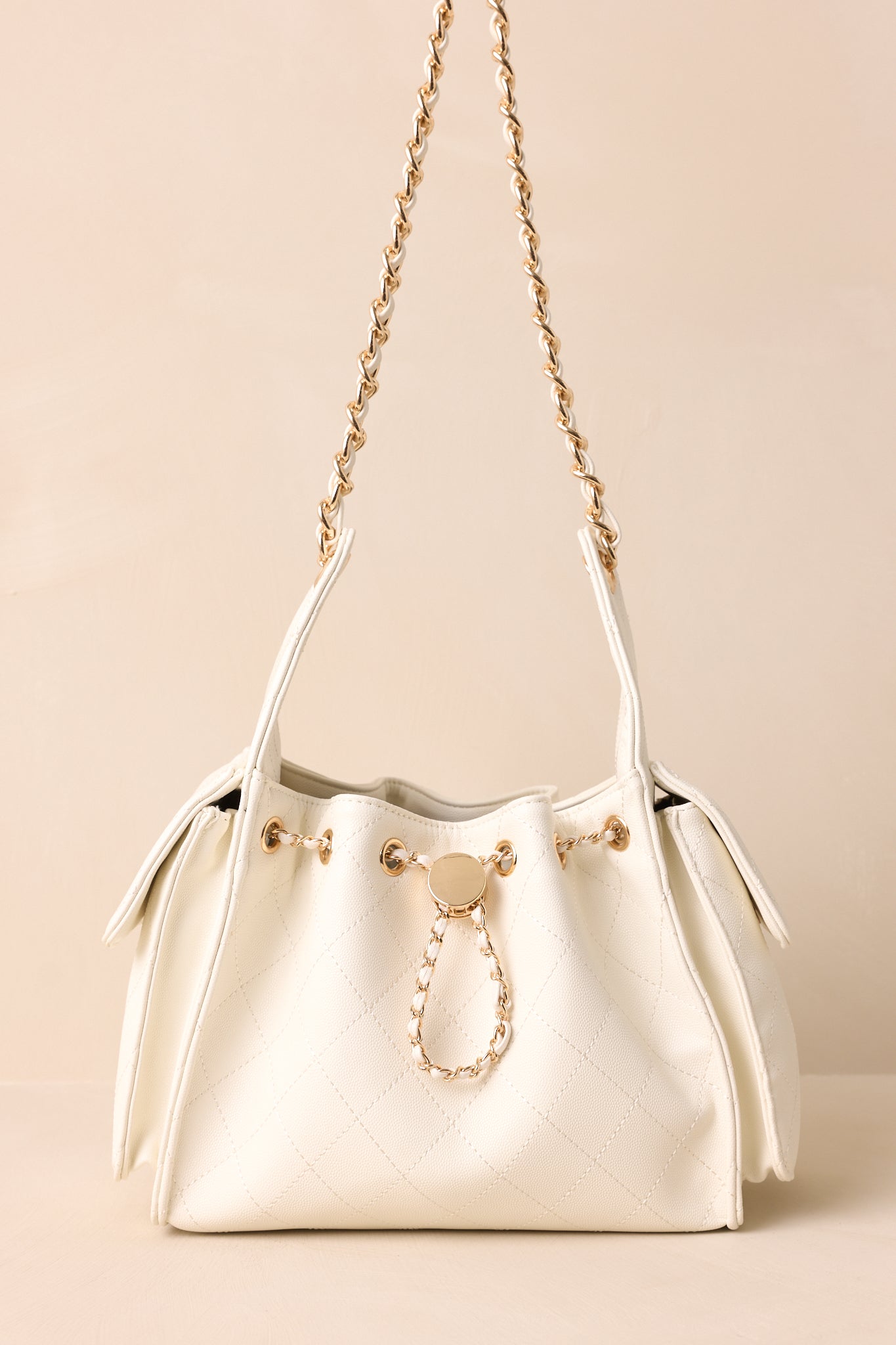 Promise Me Forever White Quilted Faux Leather Purse