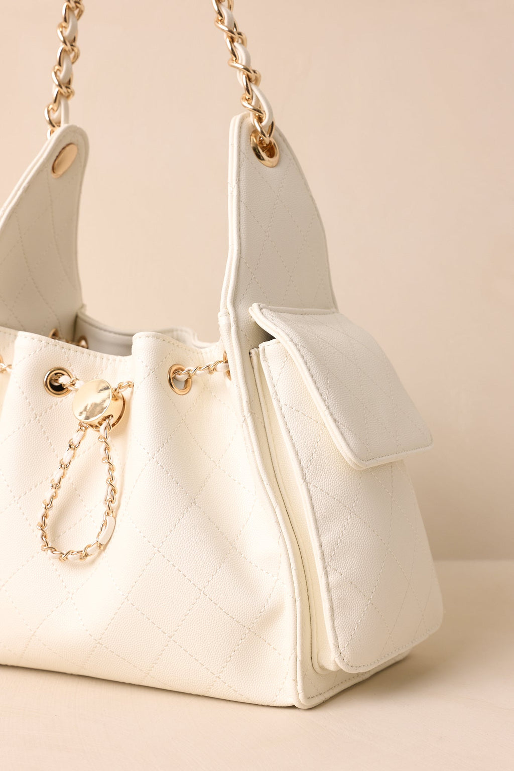 Promise Me Forever White Quilted Faux Leather Purse