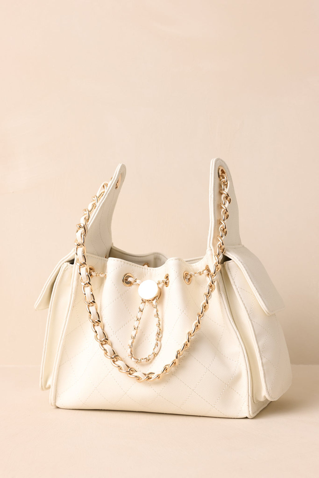 Promise Me Forever White Quilted Faux Leather Purse