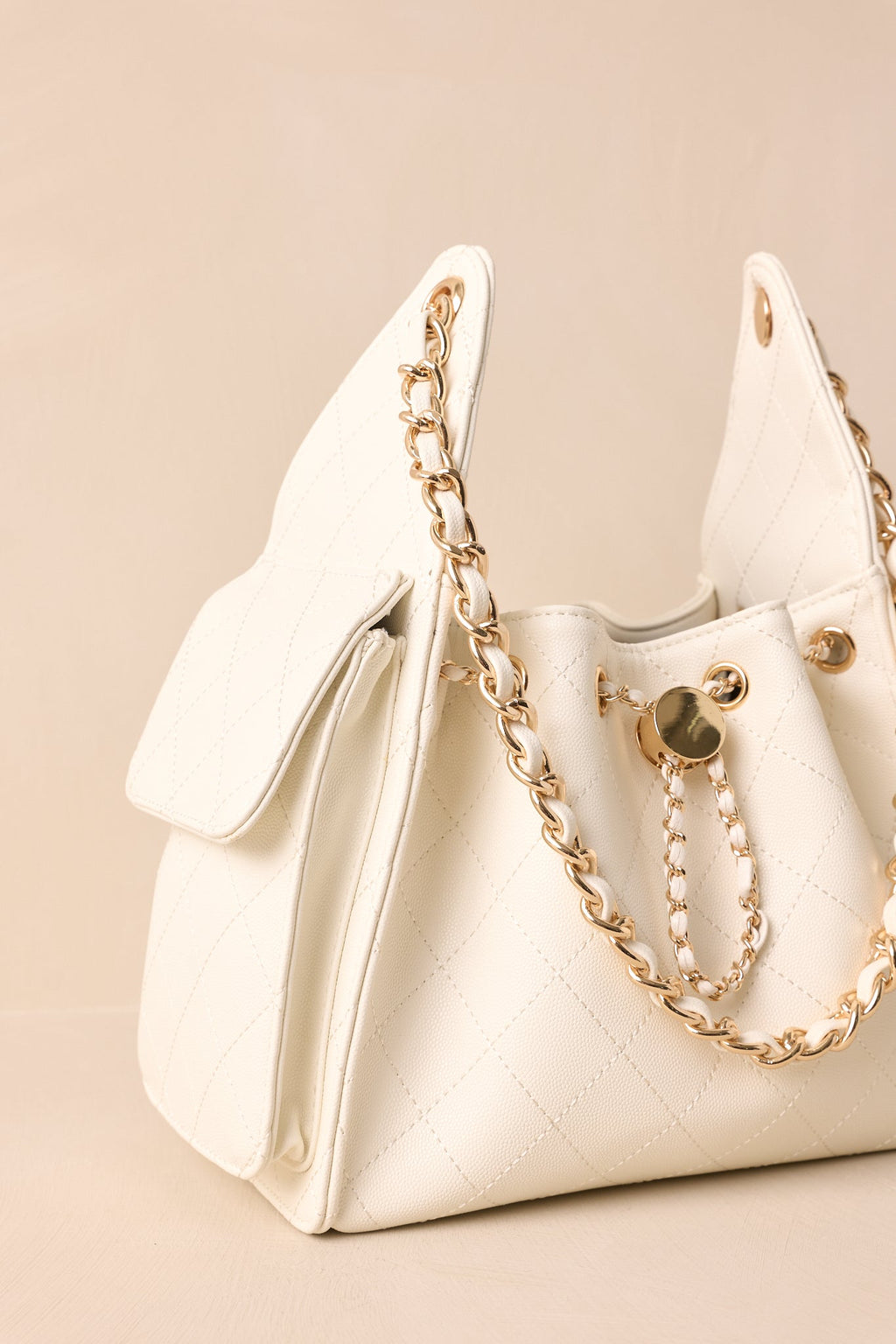 Promise Me Forever White Quilted Faux Leather Purse