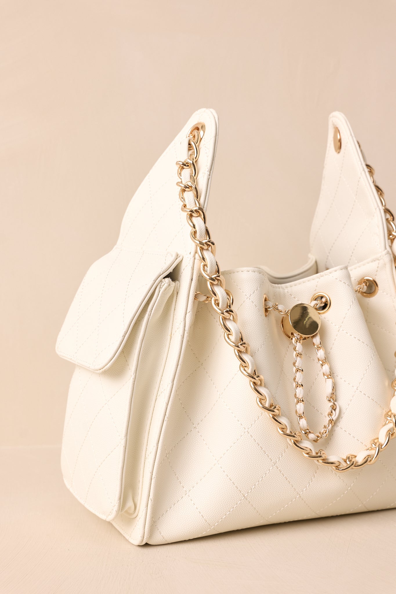 Promise Me Forever White Quilted Faux Leather Purse