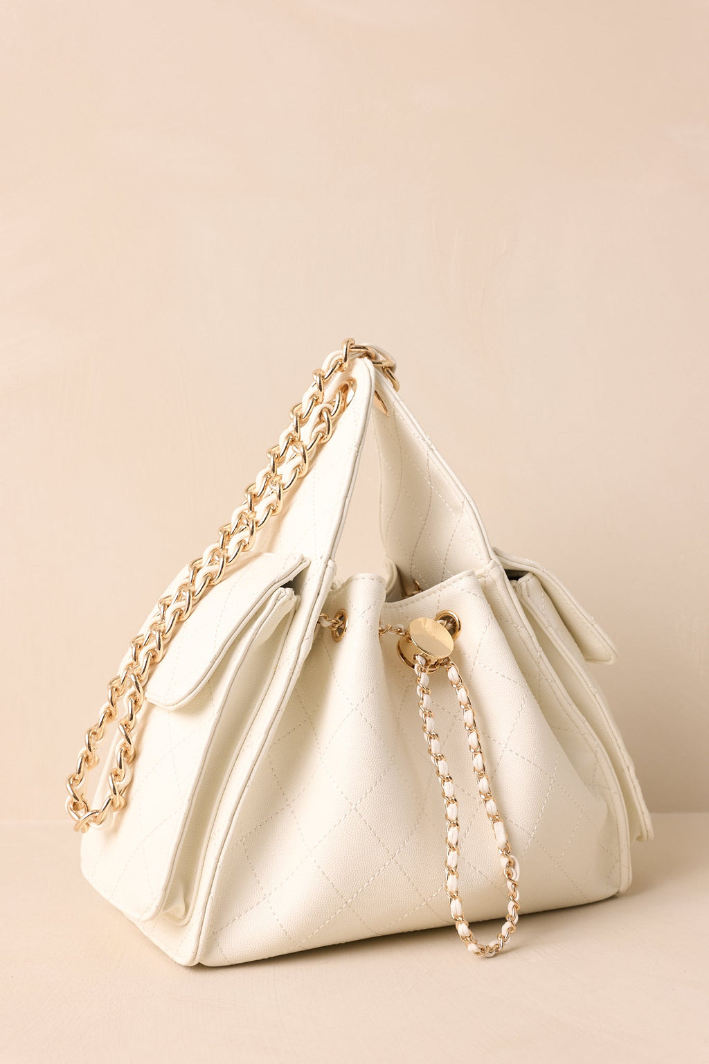 Promise Me Forever White Quilted Faux Leather Purse