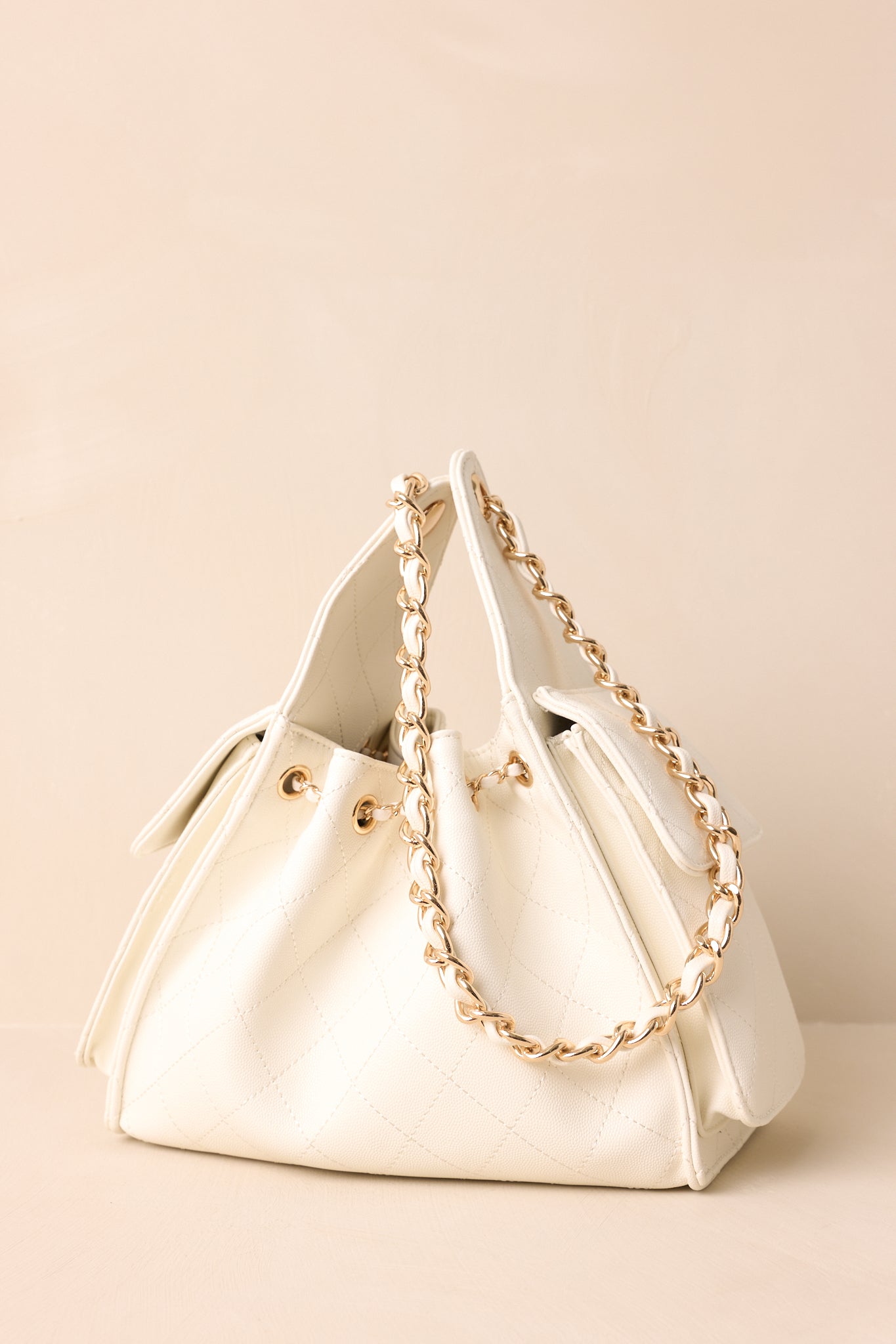 Promise Me Forever White Quilted Faux Leather Purse