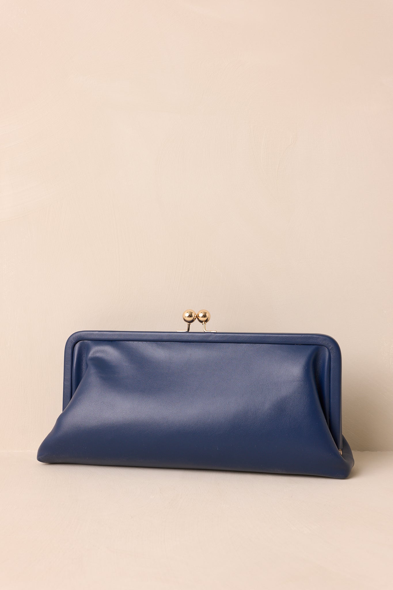 In Case You Missed It Navy Faux Leather Clutch Handbag