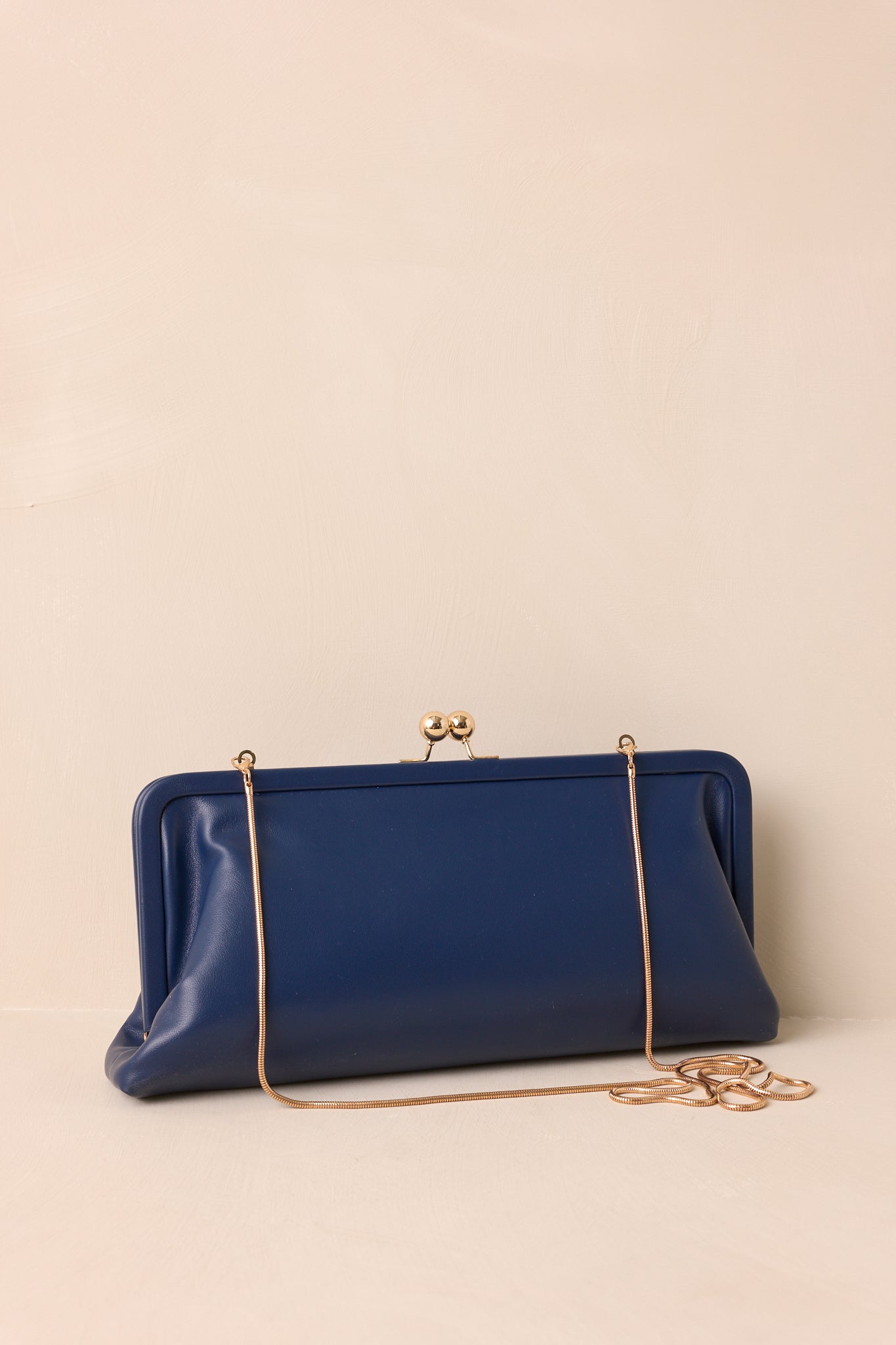 In Case You Missed It Navy Faux Leather Clutch Handbag
