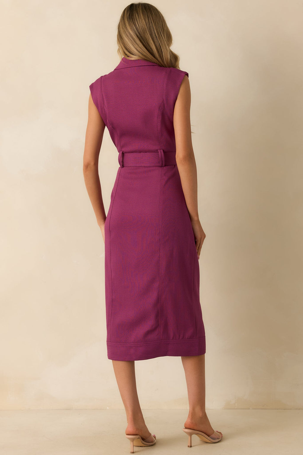 Prosperina Jacqueline Plum Wine Midi Dress