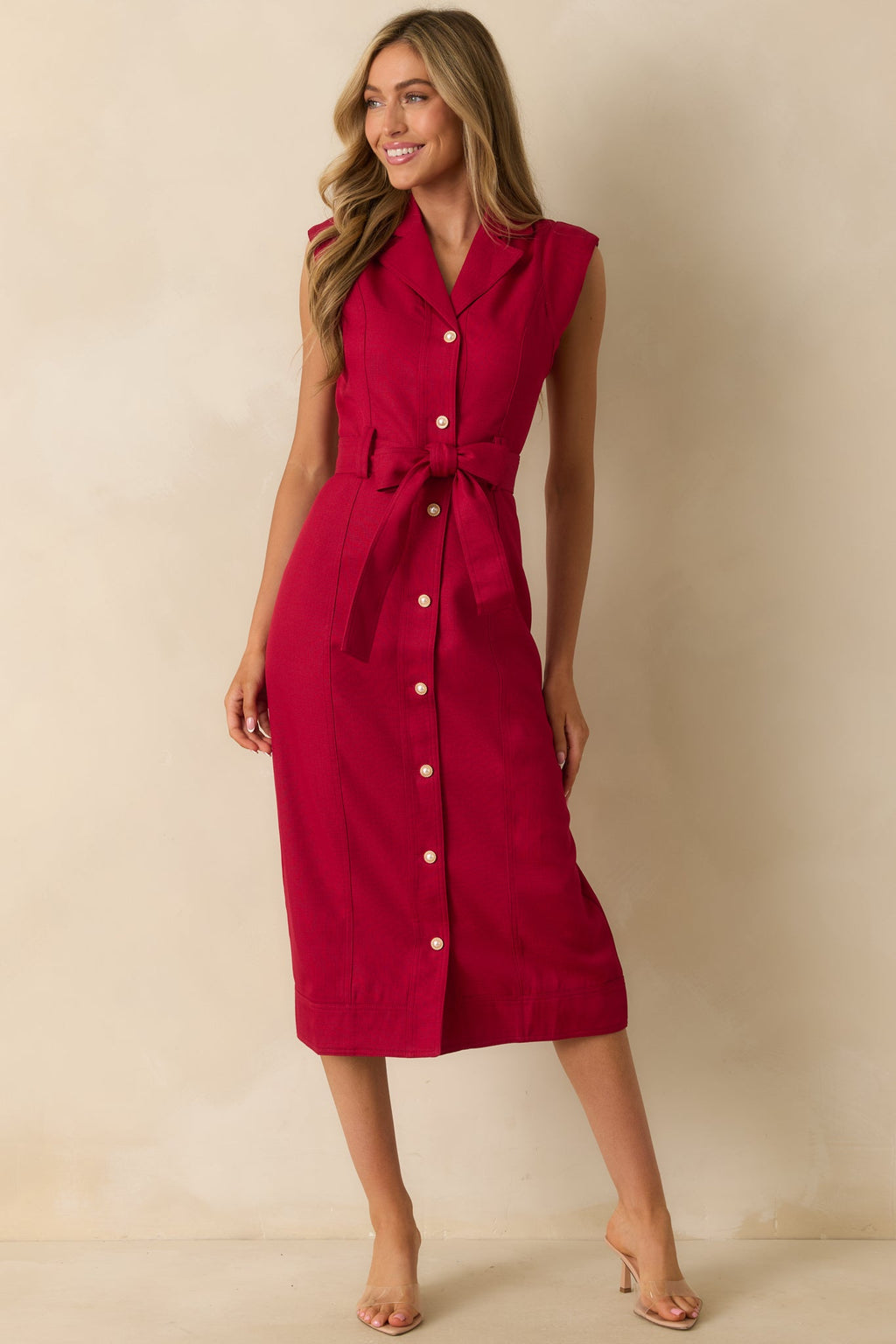Prosperina Jacqueline Red Wine Midi Dress