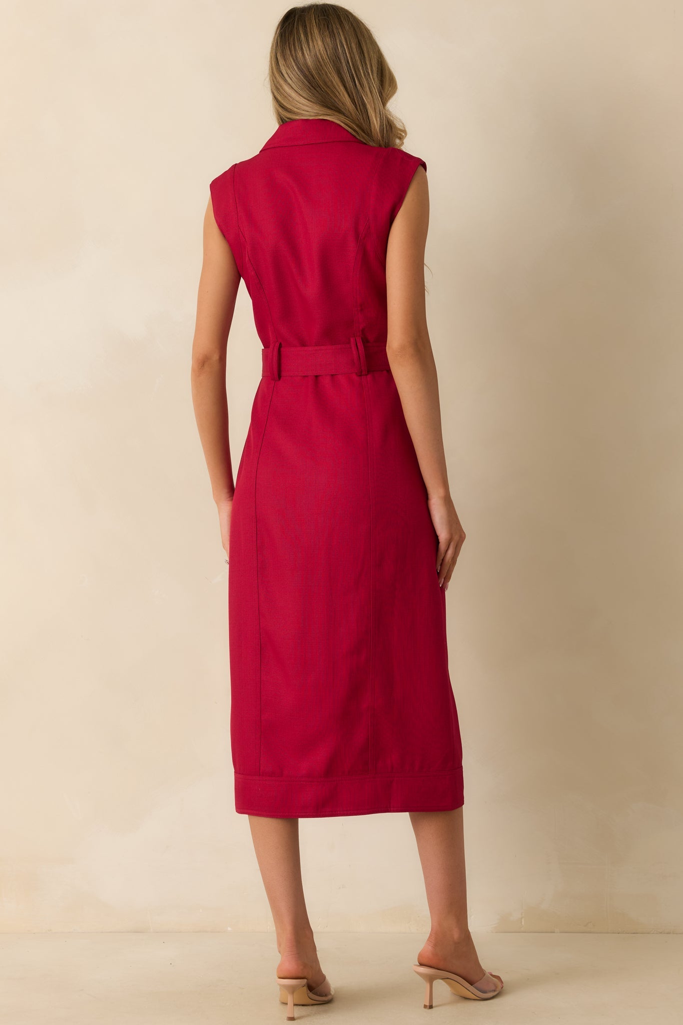 Prosperina Jacqueline Red Wine Midi Dress