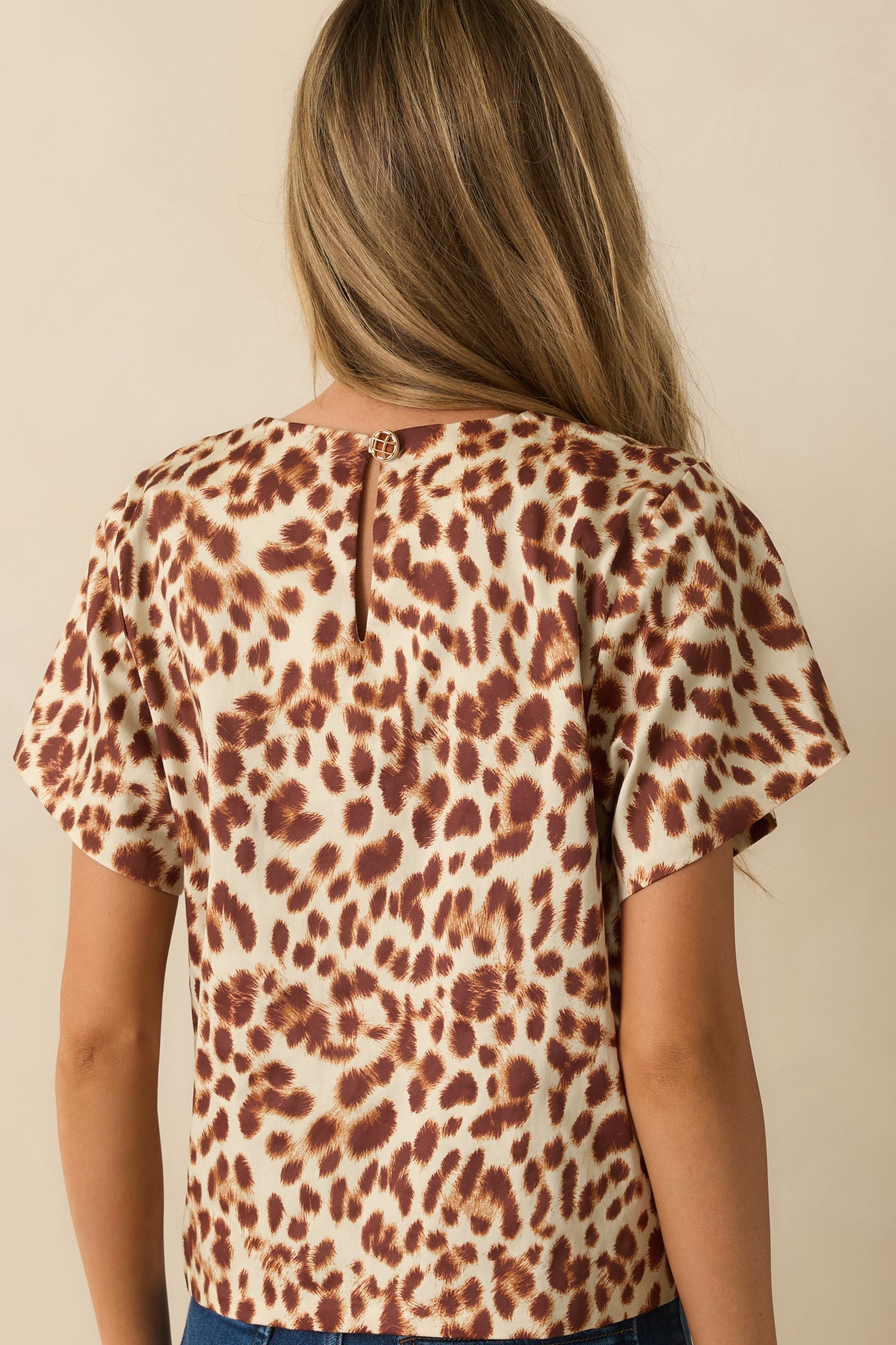 Prosperina Tyler Brown Leopard Print Cotton Top
