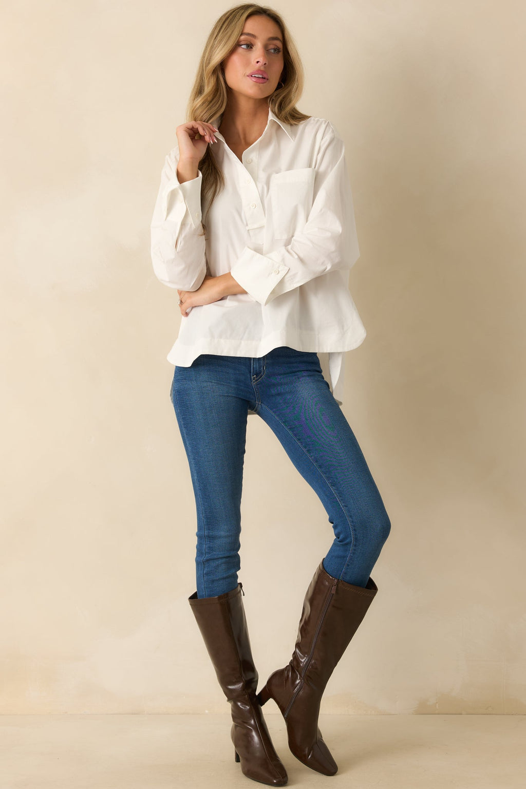 FRNCH White Mimosa Cotton Popover Blouse