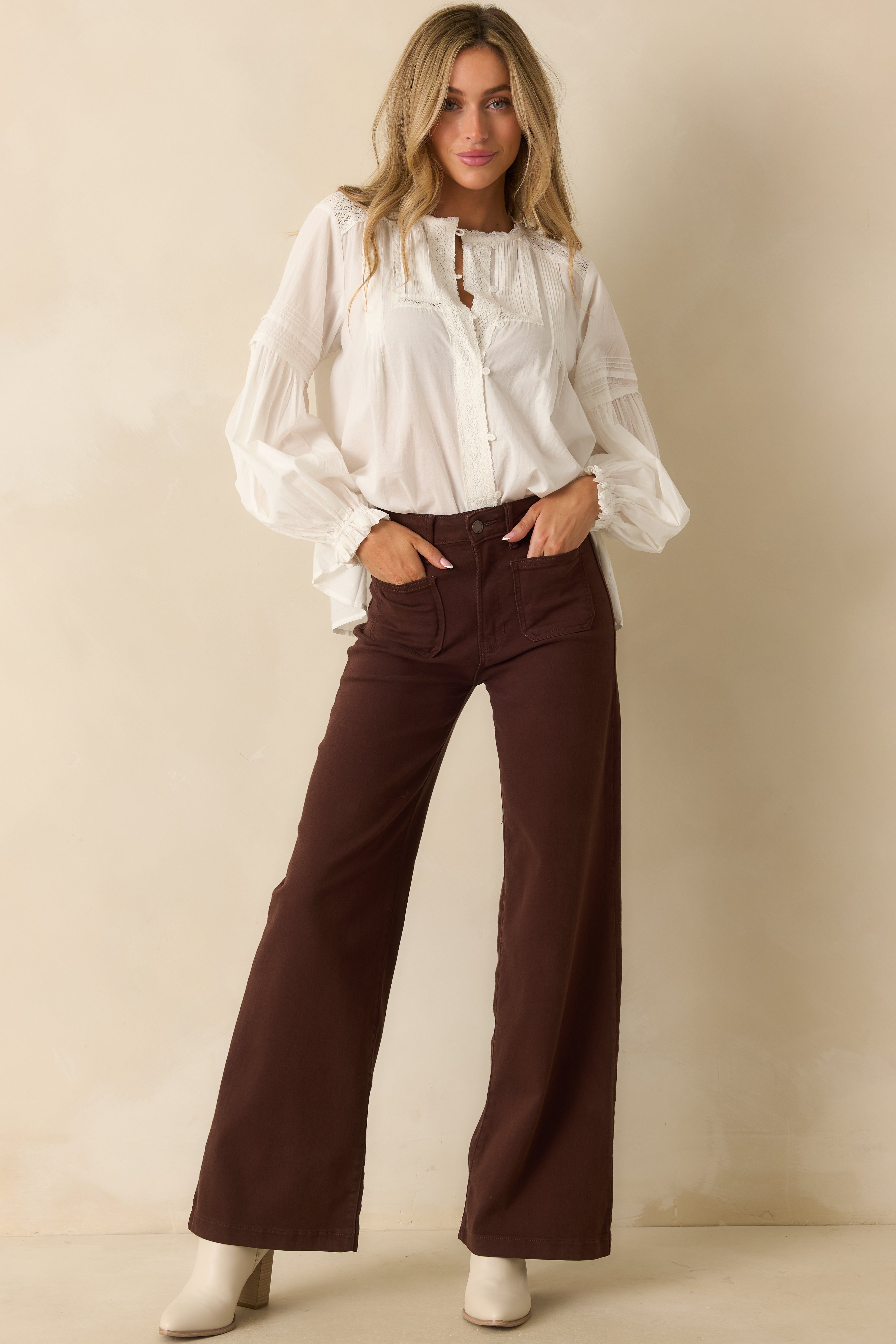 FRNCH Devi White Cotton Pintuck Blouse