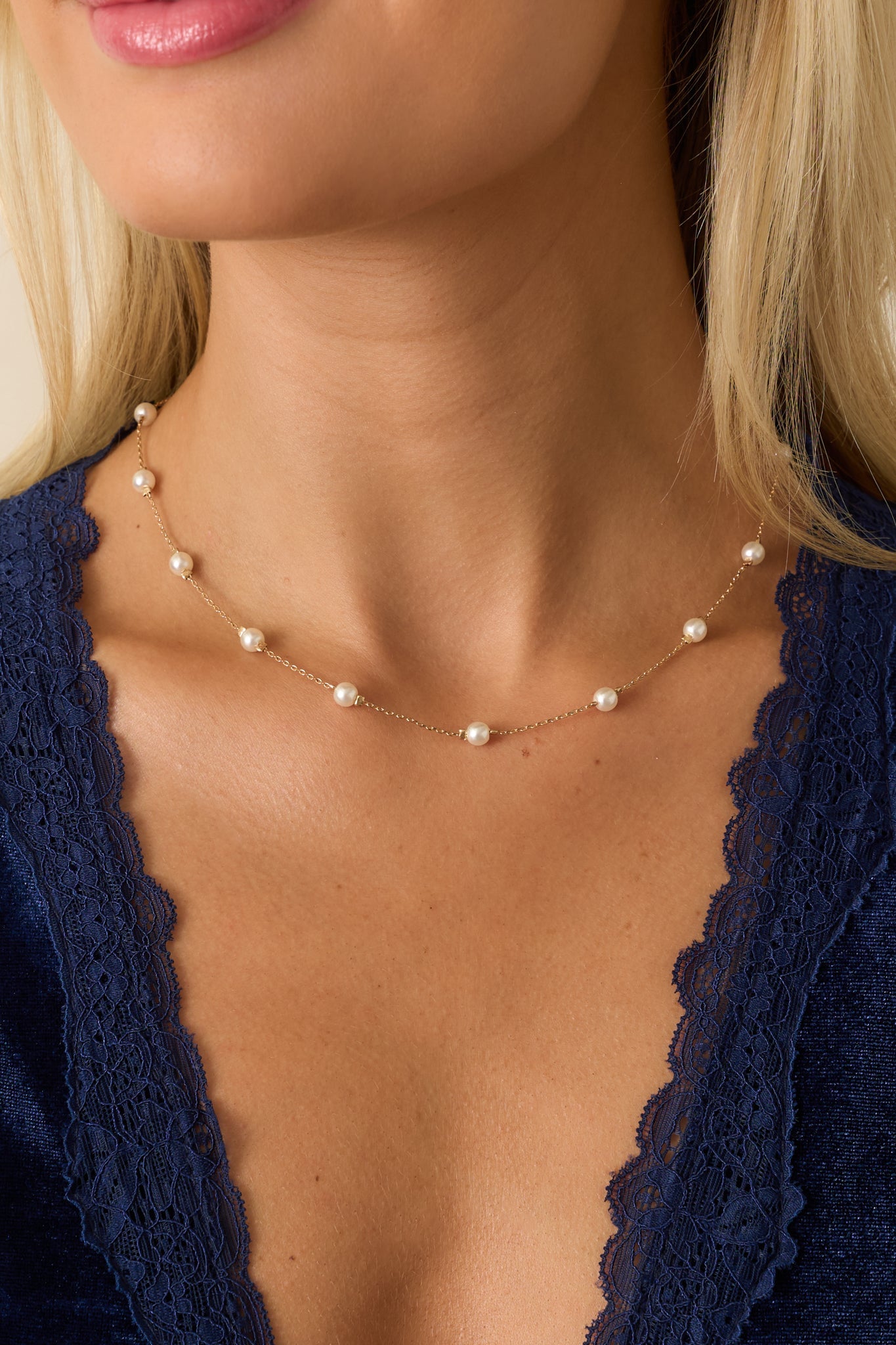 Some Gentle Reminders Gold Ivory Pearl Necklace