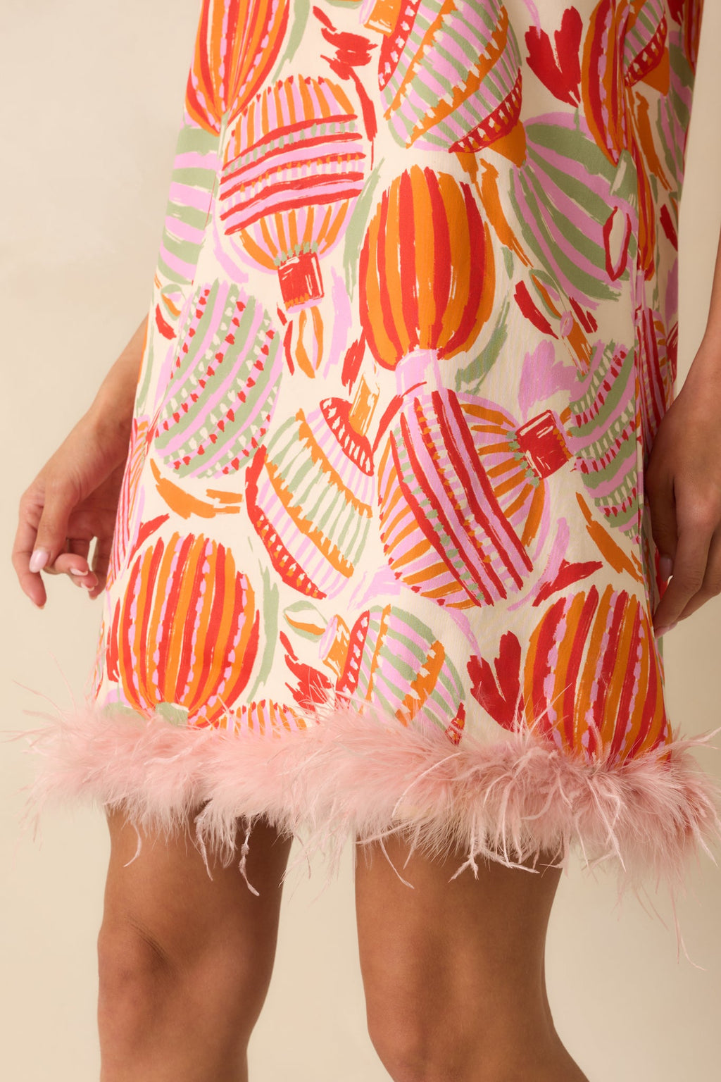 Prosperina Carlisle Pink Multi Cotton Ornament Print Shift Dress