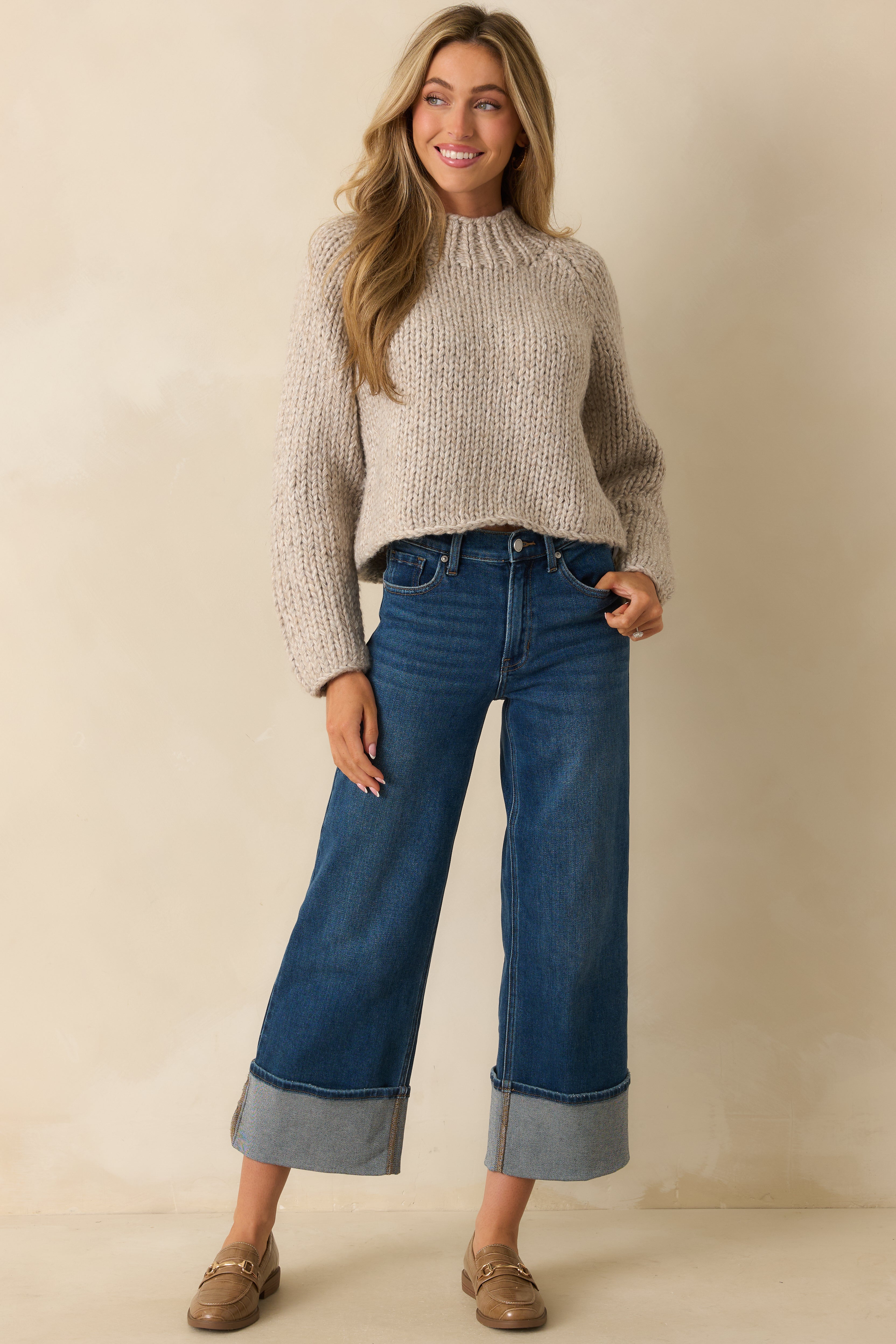 Staple the Label Nadia Oat Chunky Sweater