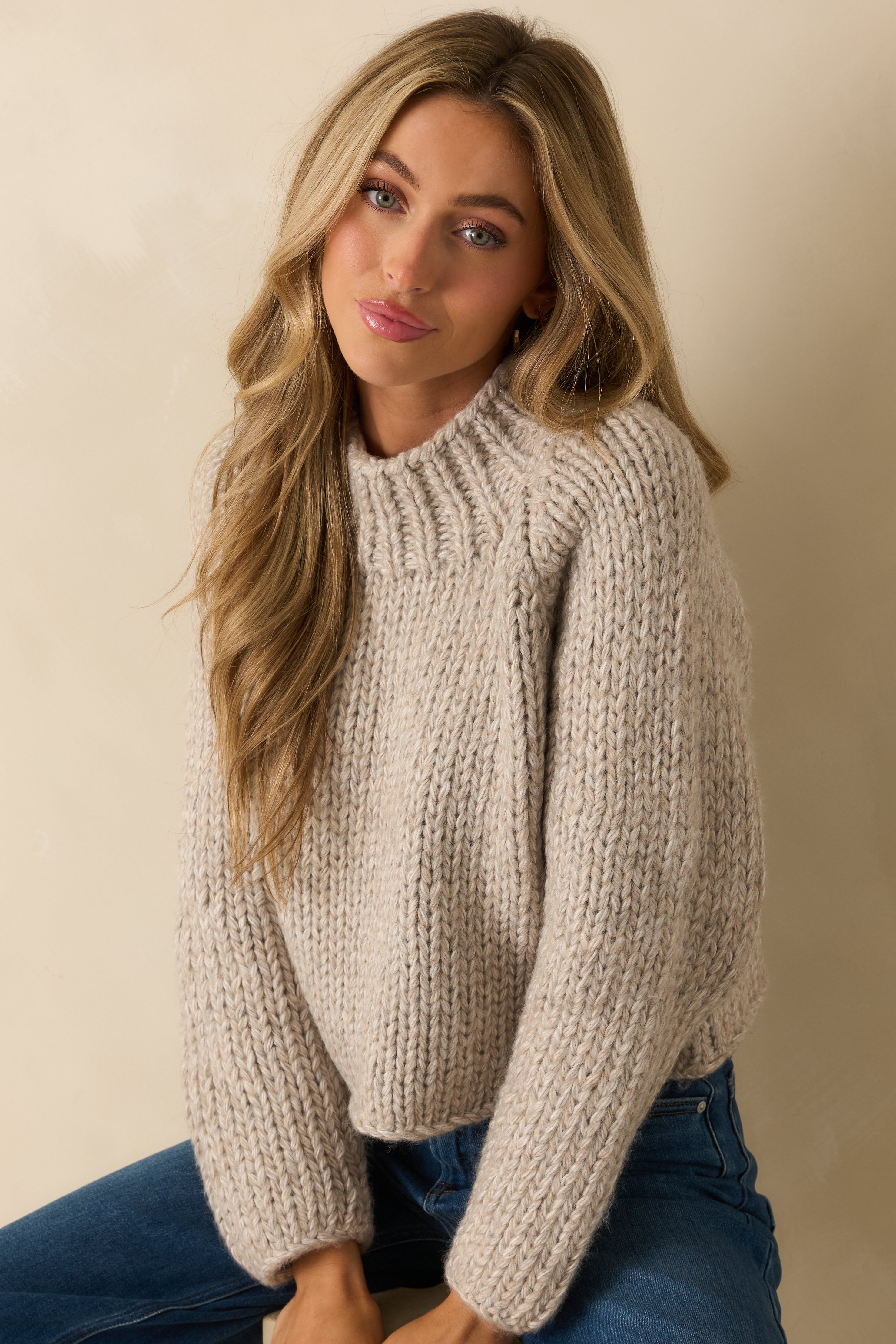 Staple the Label Nadia Oat Chunky Sweater