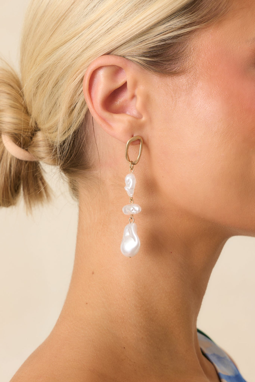 See For Yourself Ivory Baroque Pearl Drop Earrings