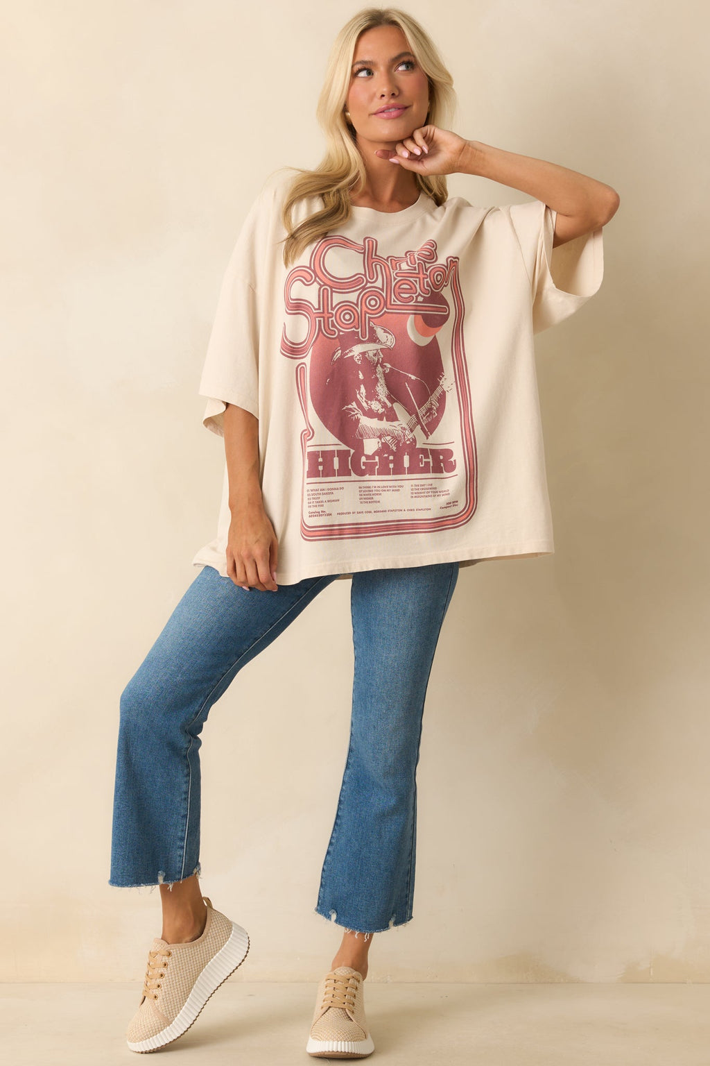 Chris Stapleton Higher Tour Ivory Cotton Tee