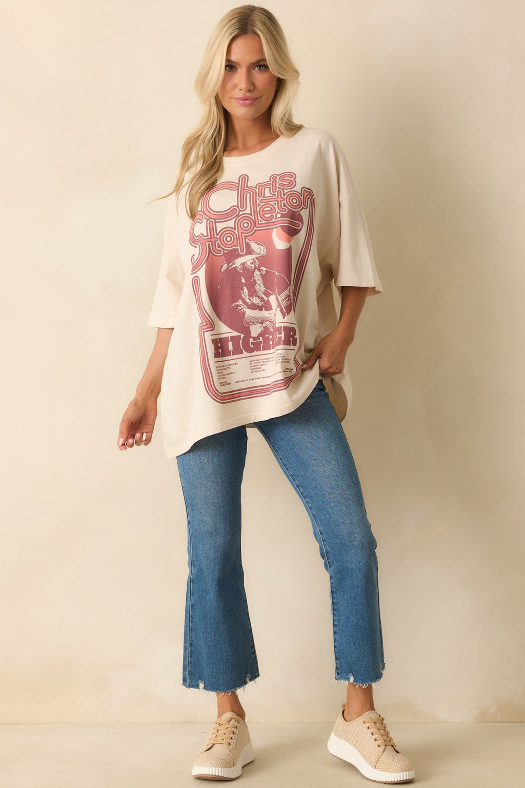 Chris Stapleton Higher Tour Ivory Cotton Tee