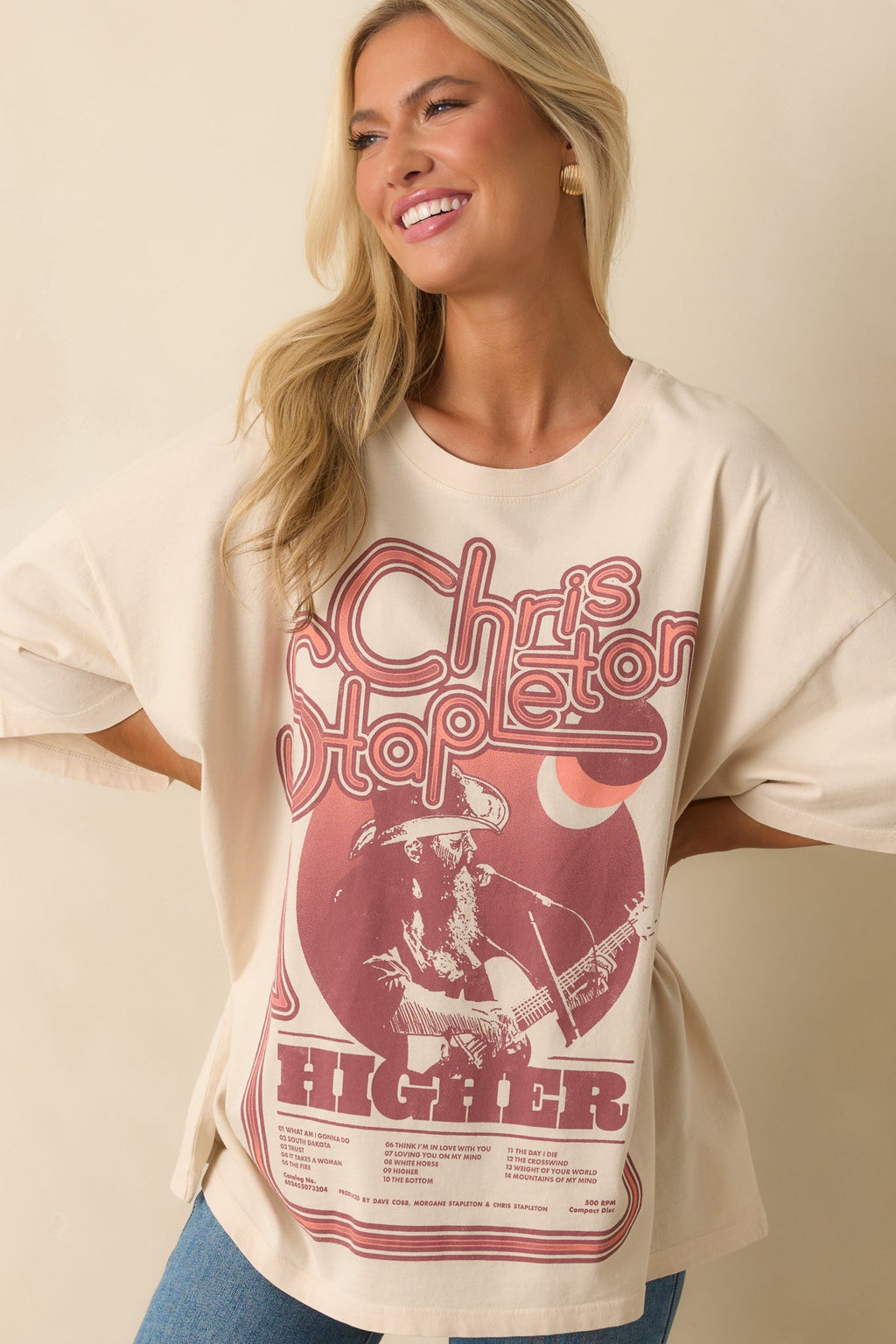 Chris Stapleton Higher Tour Ivory Cotton Tee