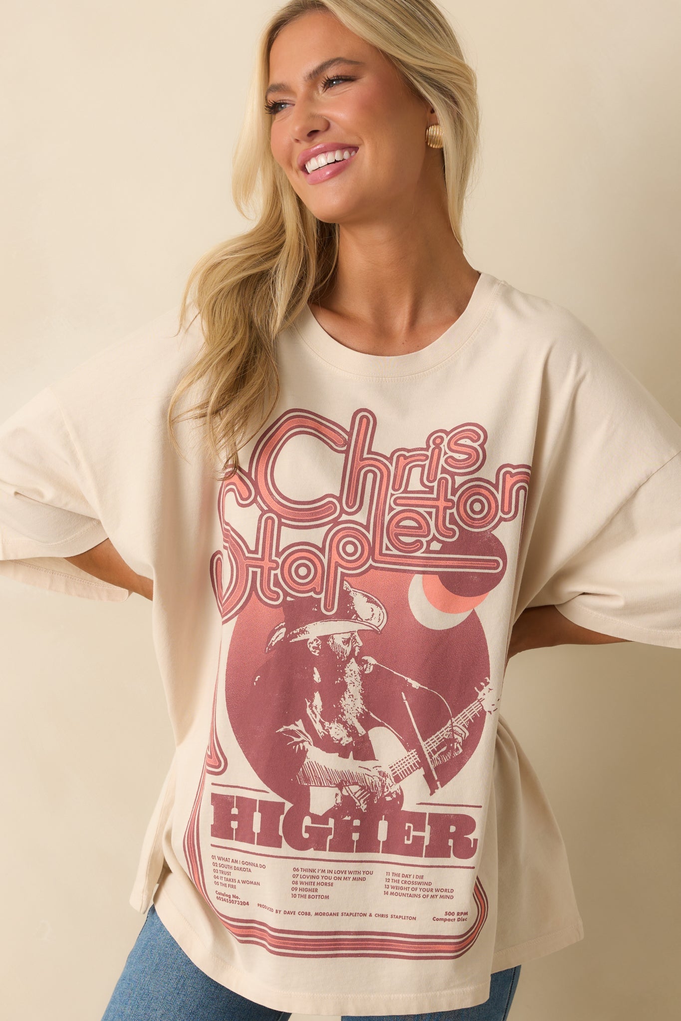 Chris Stapleton Higher Tour Ivory Cotton Tee