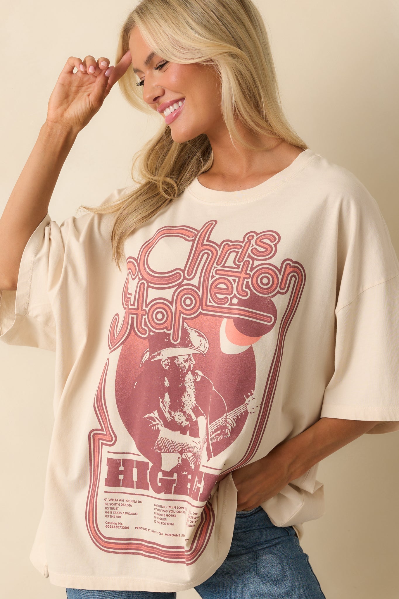 Chris Stapleton Higher Tour Ivory Cotton Tee