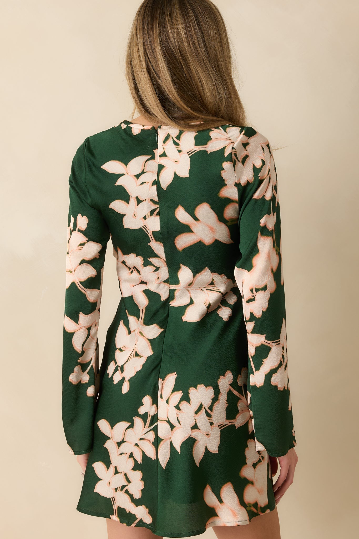 MINKPINK Vilma Green Floral Print Satin Mini Dress