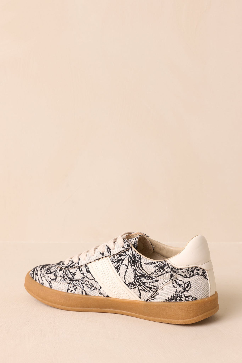 No Rush At All Ivory Floral Print Sneakers