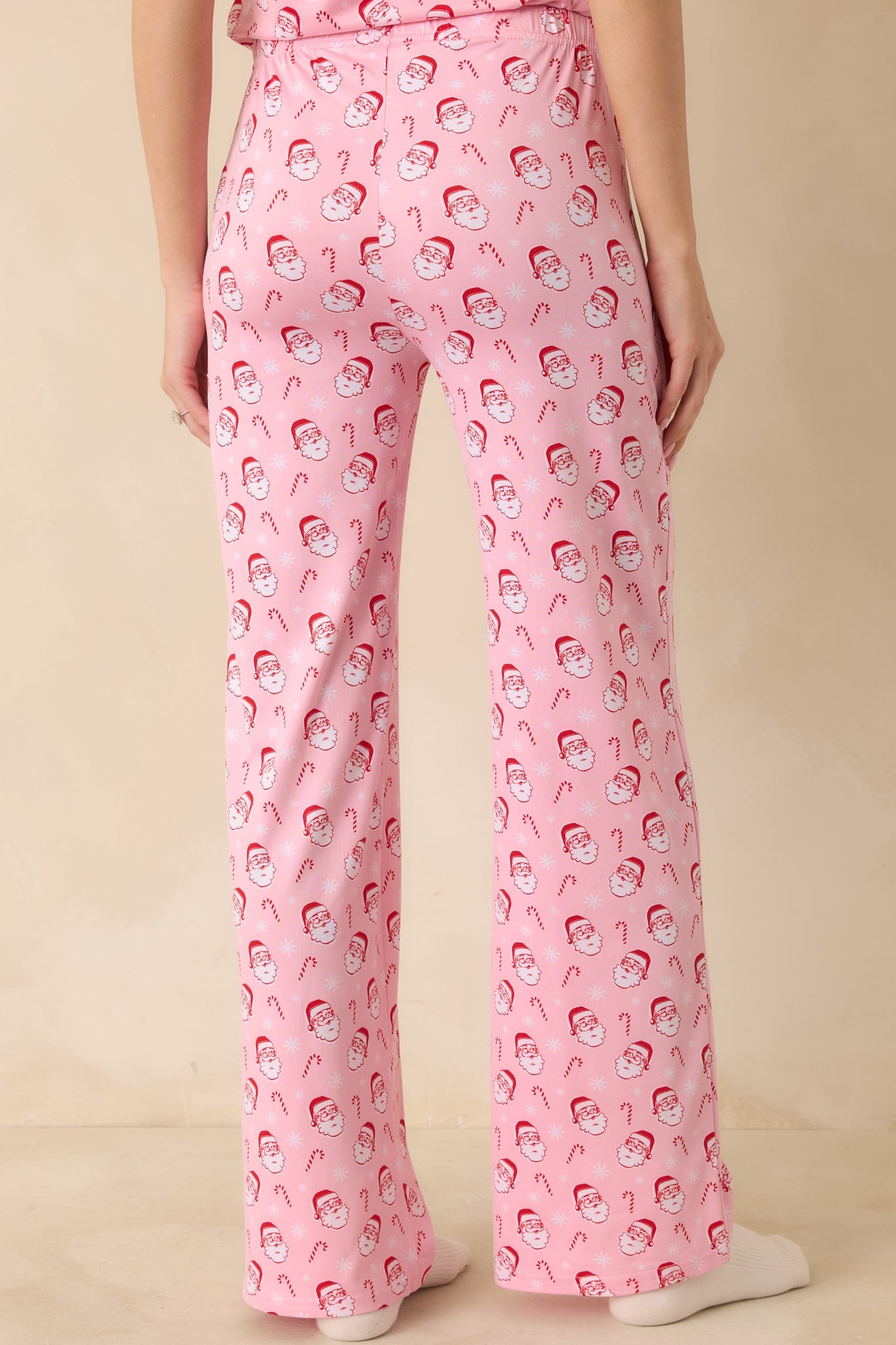 Jolly Little Thing Light Pink Multi Santa Pajama Pants