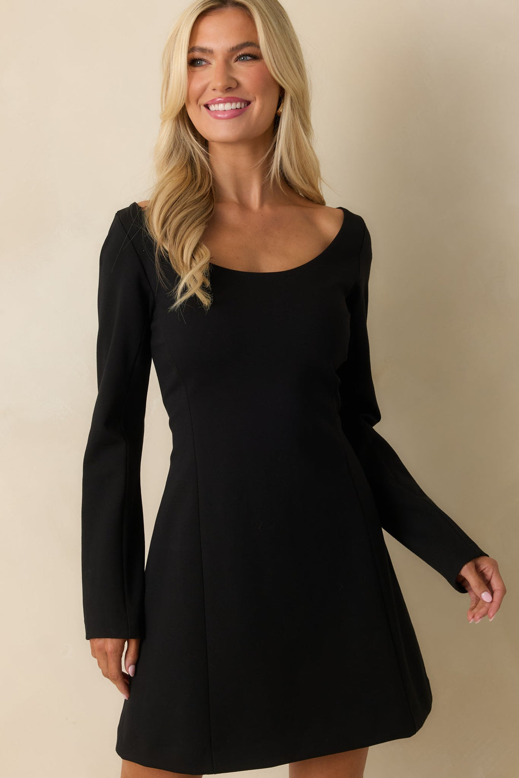 SPANX® Black Ponte Long Sleeve Mini Dress