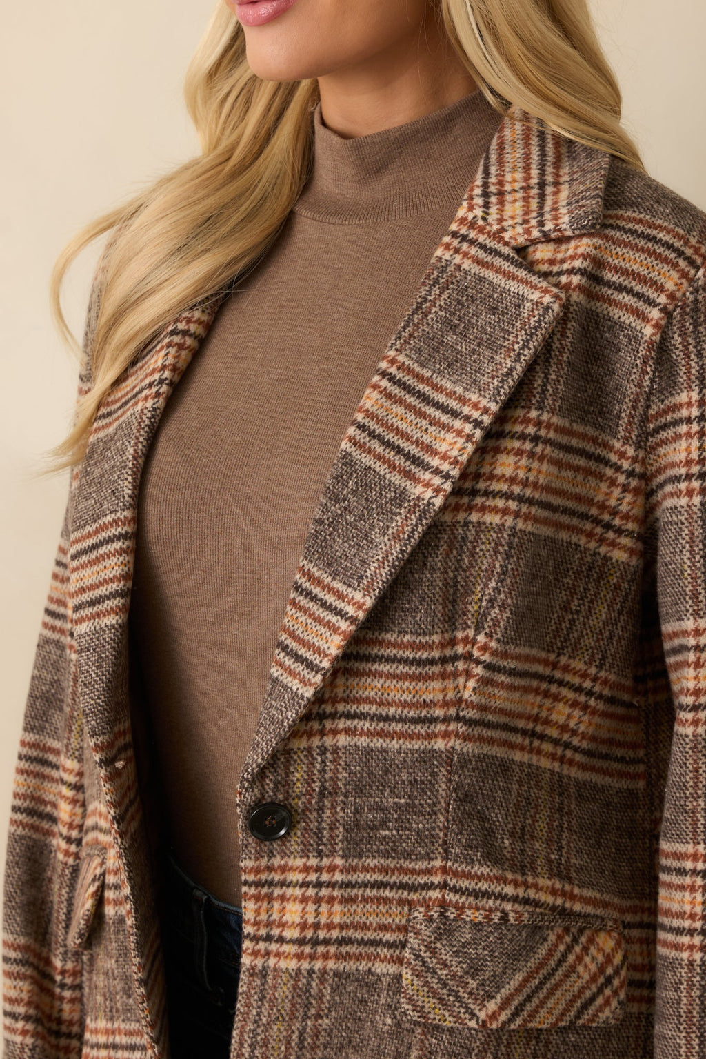 Timeless Type Brown Plaid Overcoat