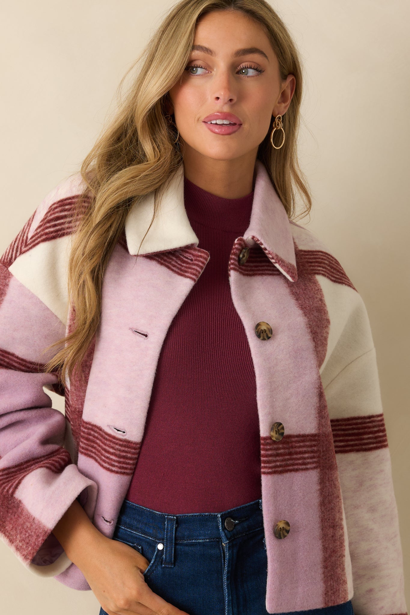 FRNCH Lilac Plaid Galea Jacket