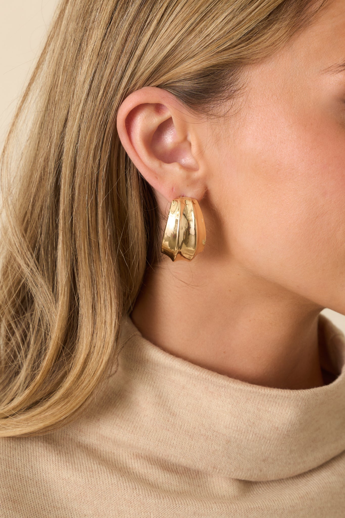 Just Trust Me Gold Textured Stud Earrings