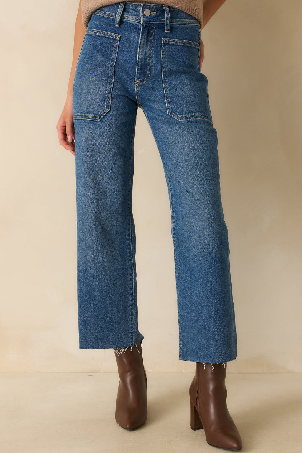 On Your Way Medium Wash Utility Jeans