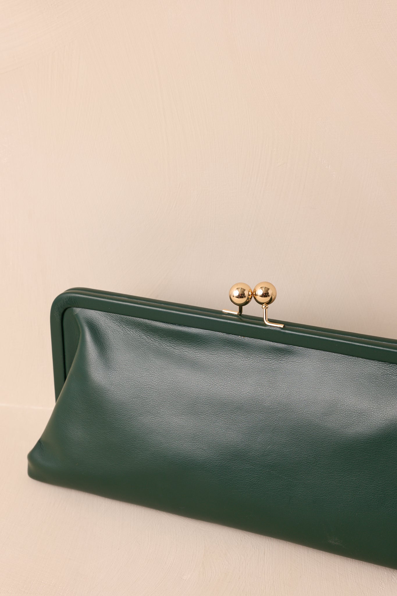 In Case You Missed It Forest Green Faux Leather Clutch Handbag