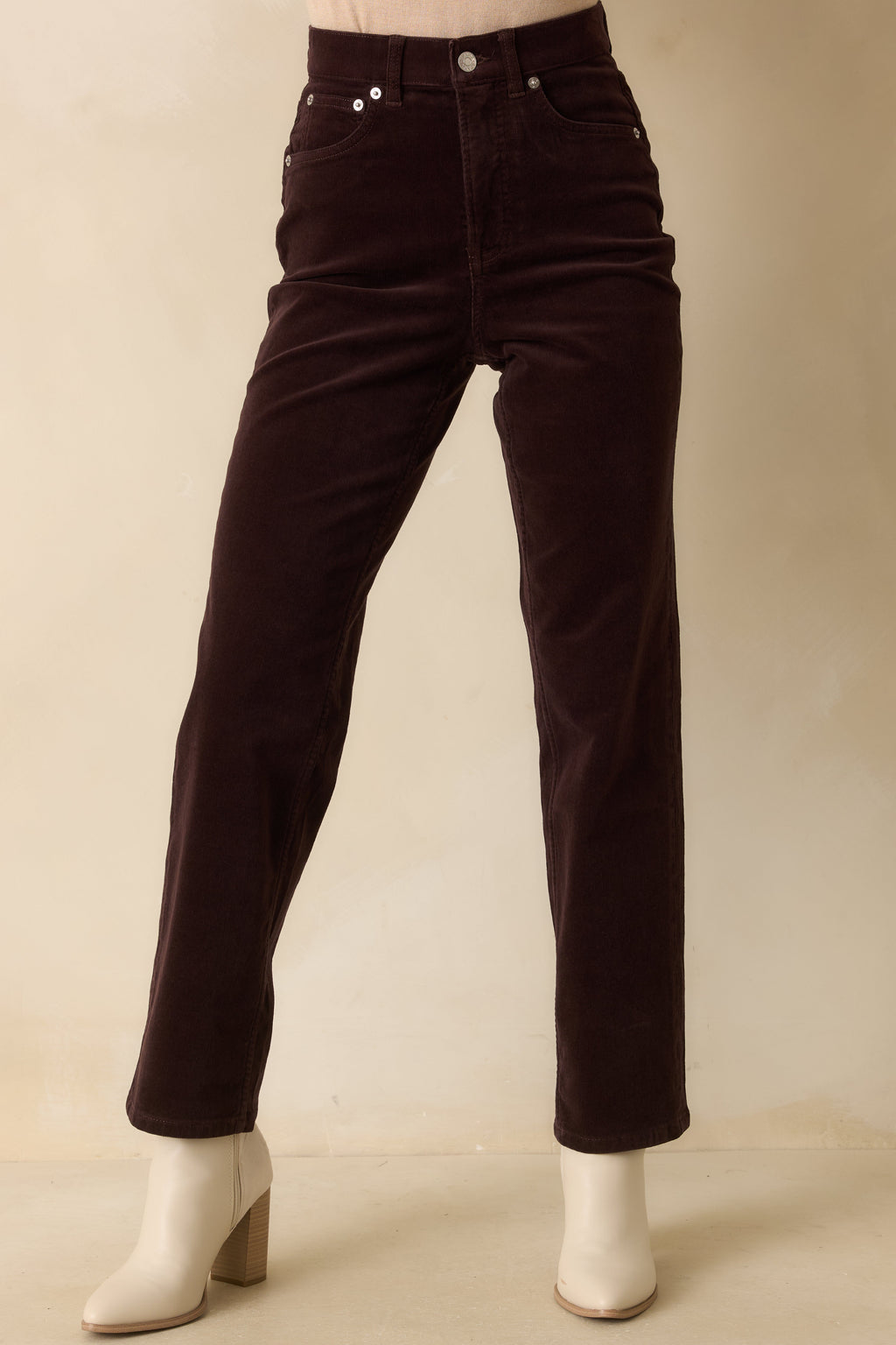 SPANXshape™ Truffle Brown Corduroy 90s Straight Leg Jeans