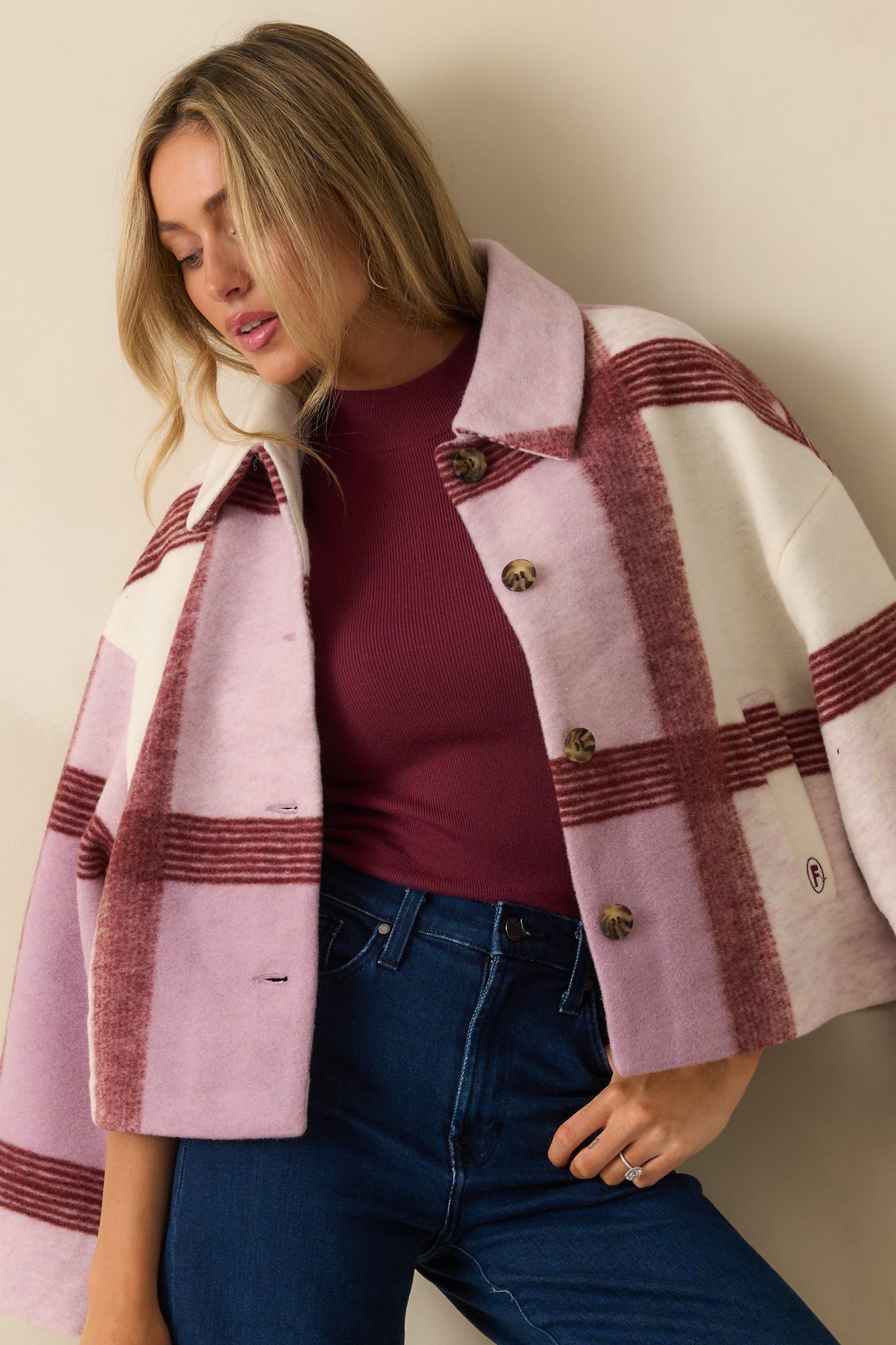 FRNCH Lilac Plaid Galea Jacket