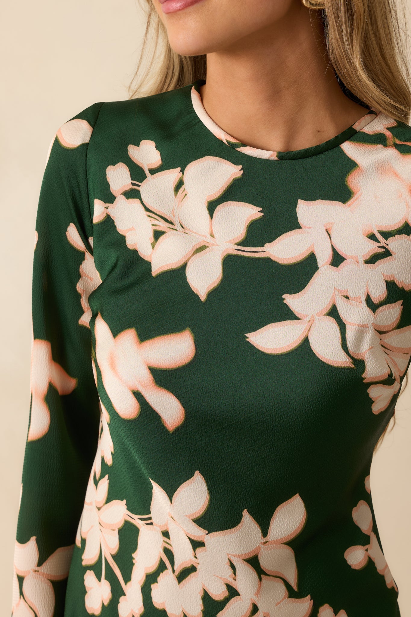 MINKPINK Vilma Green Floral Print Satin Mini Dress