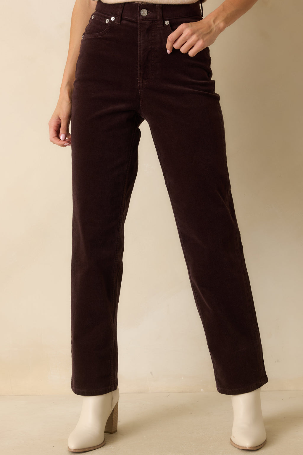SPANXshape™ Truffle Brown Corduroy 90s Straight Leg Jeans