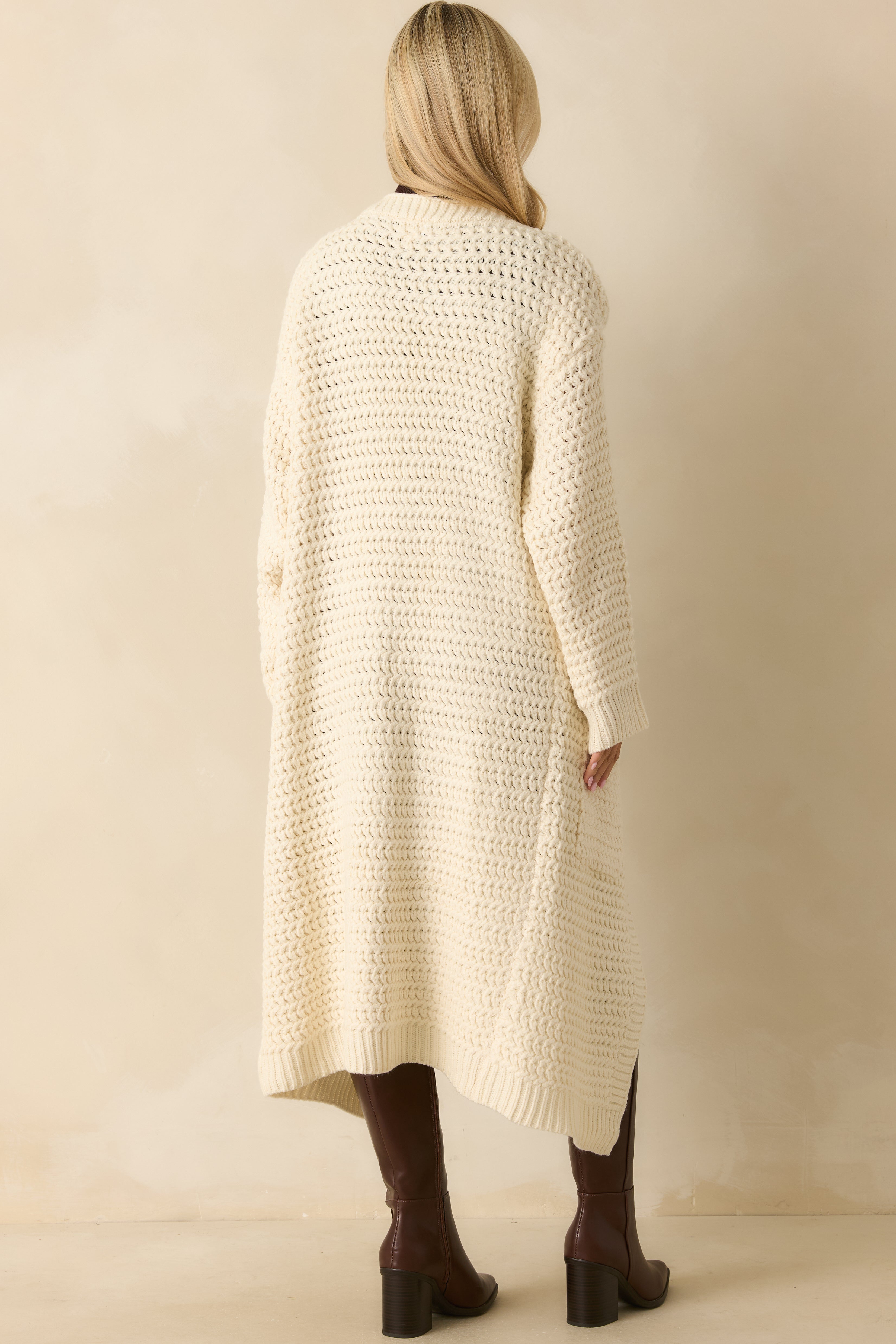 Made For More Cream Knit Duster Cardigan
