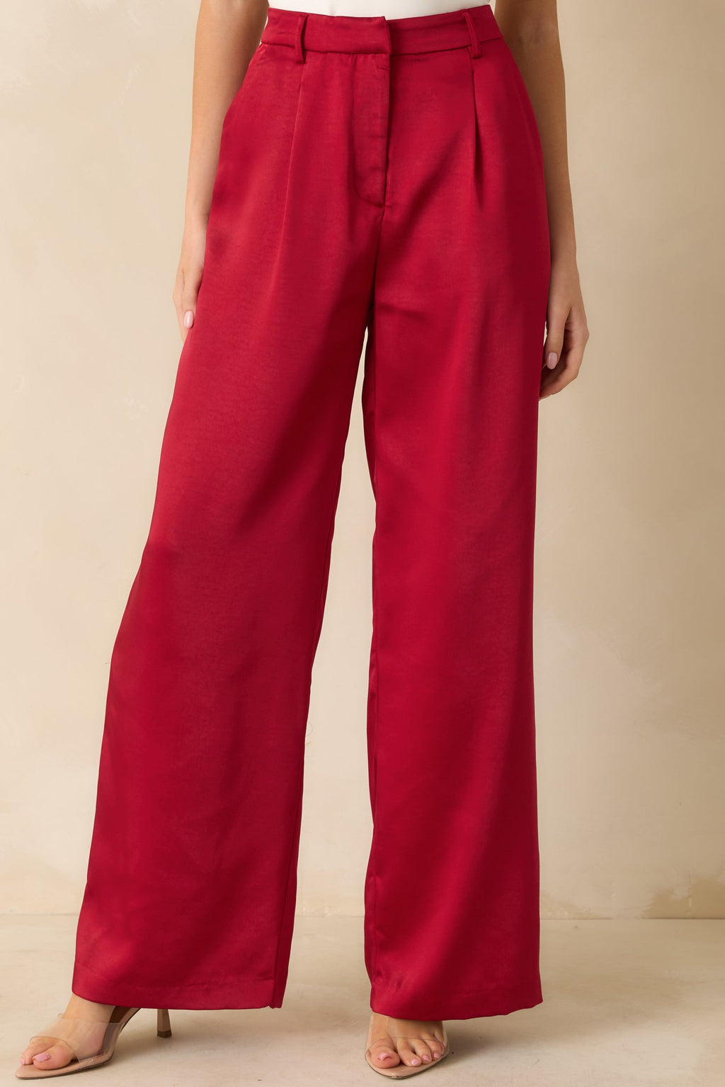 Star Status Red Shimmer Wide Leg Pants