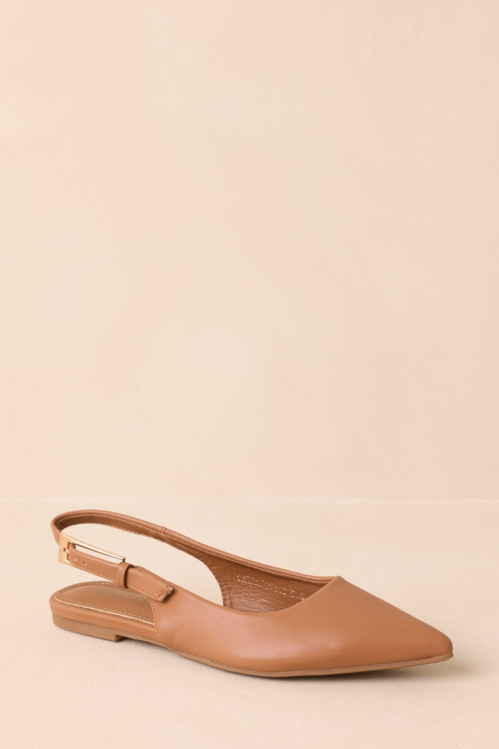 Point of View Camel Brown Pointed Toe Slingback Flats