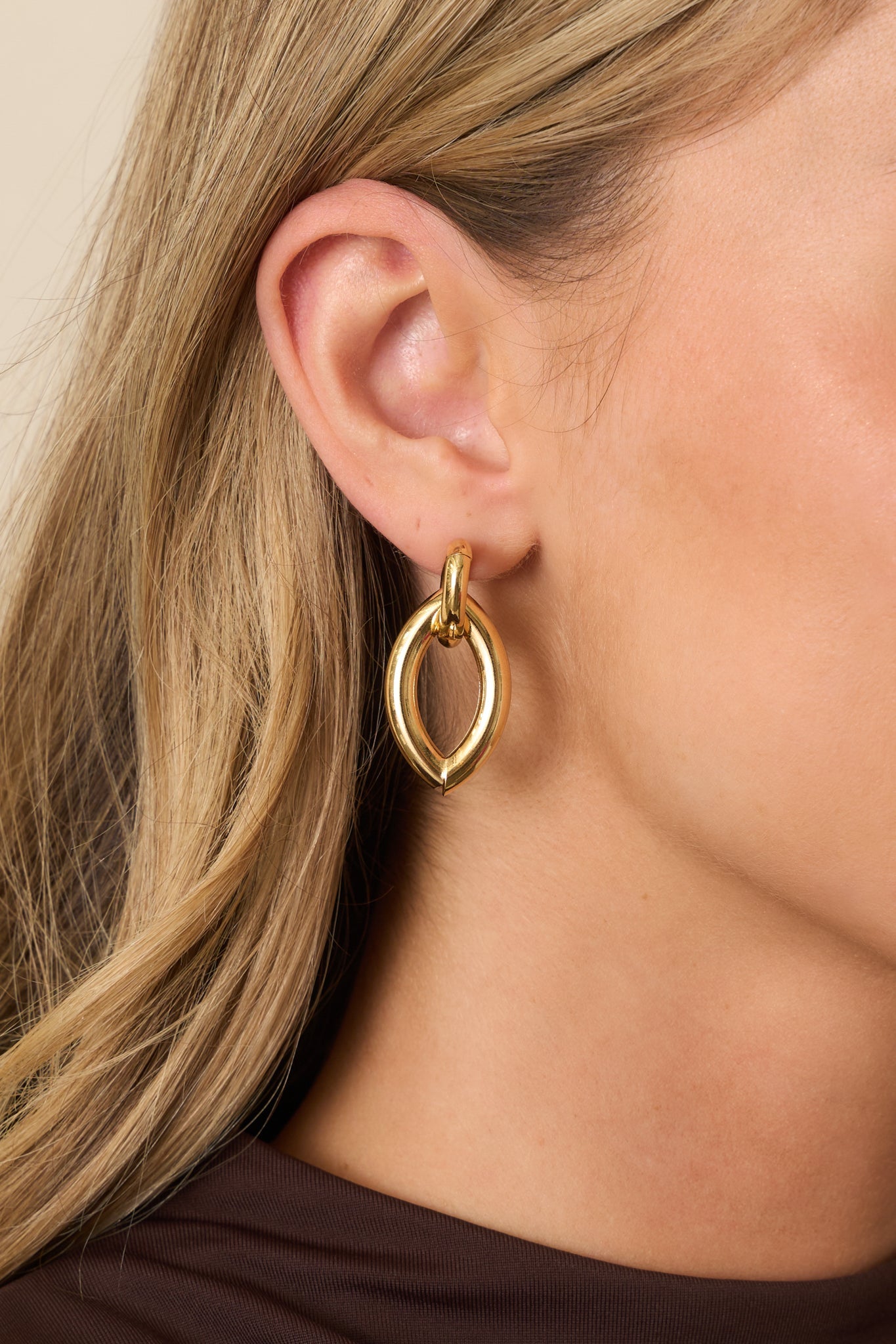 The Real Deal Gold Marquise Drop Earrings