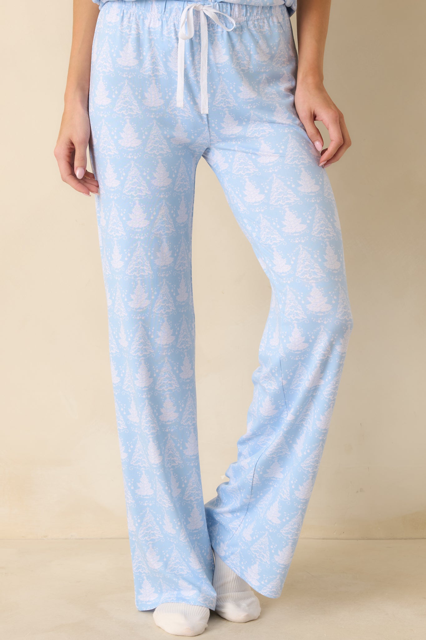 Blue Christmas Ice Blue Christmas Tree Pajama Pants