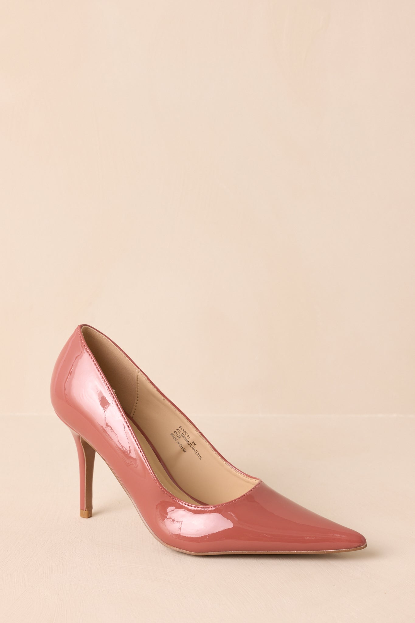 Perfectly Polished Blush Patent Pointed Toe Heels