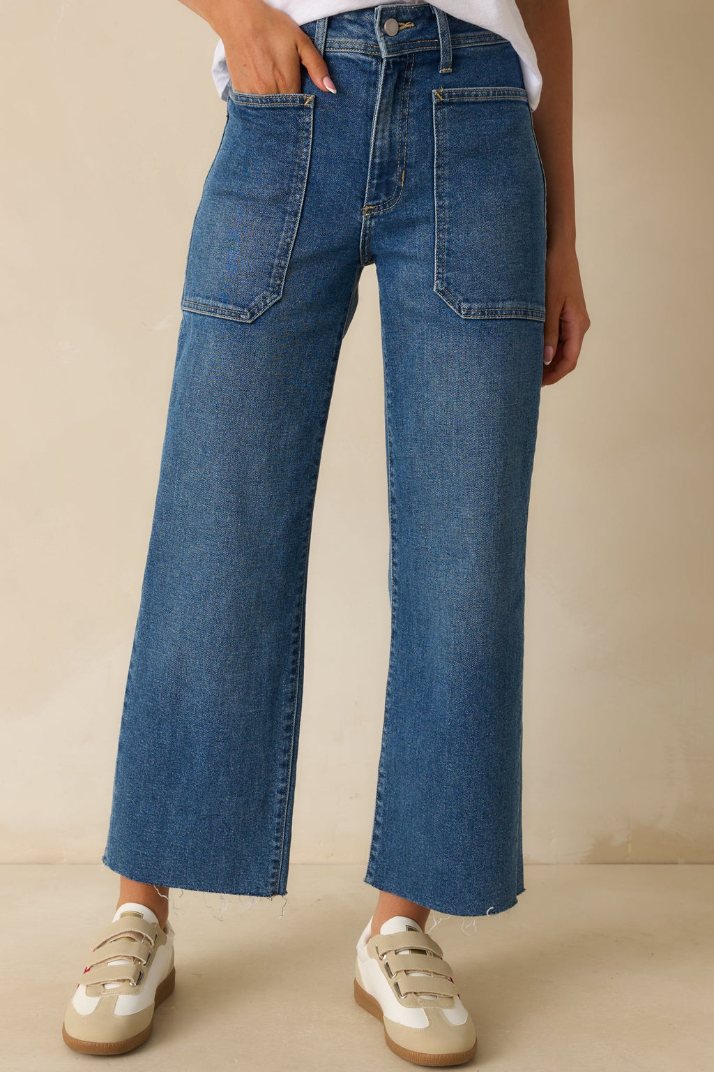 On Your Way Medium Wash Utility Jeans