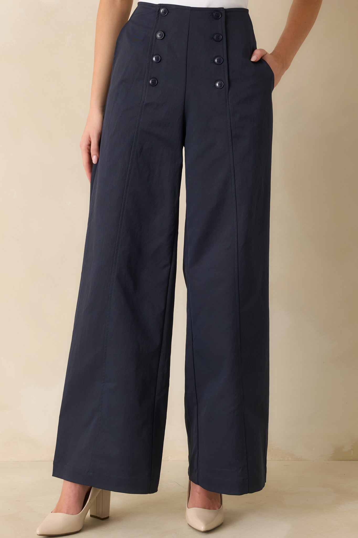 Hit The Mark Navy Wide Leg Pants