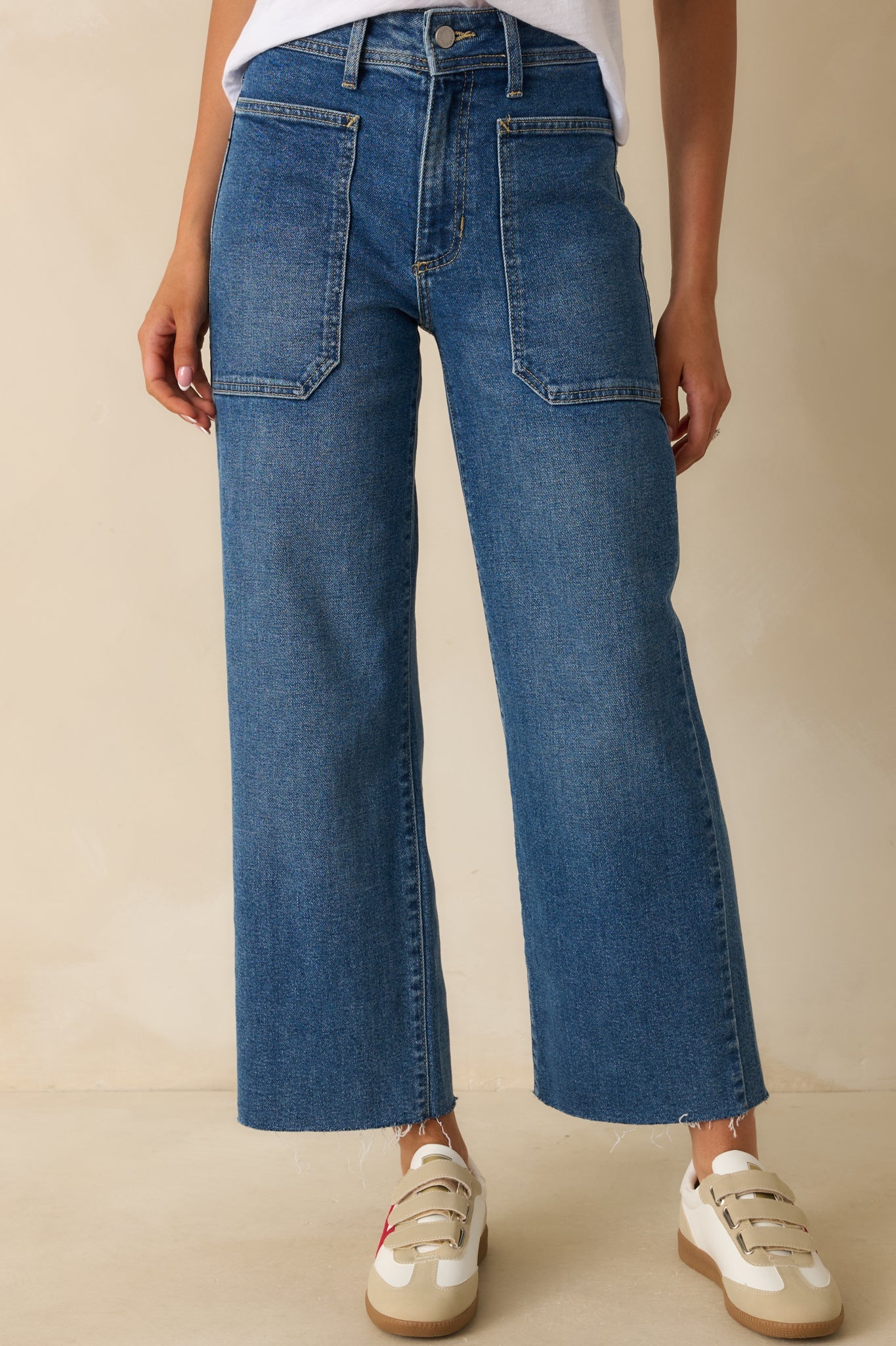 On Your Way Medium Wash Utility Jeans